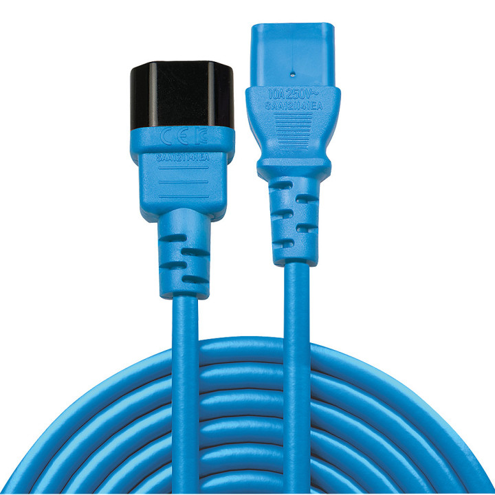 Lindy 30470 cabo de energia Azul 0,5 m Acoplador C14 Acoplador C13