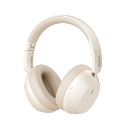 Baseus Bass 35 Max Auscultadores Com fios e sem fios Fita de cabeça Música USB Type-C Bluetooth Bege