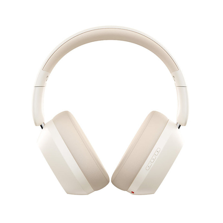 Baseus Bass 35 Max Auscultadores Com fios e sem fios Fita de cabeça Música USB Type-C Bluetooth Bege