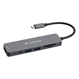 Verbatim 32156 hub de interface USB 3.2 Gen 1 (3.1 Gen 1) Type-C 5000 Mbit s Cinzento