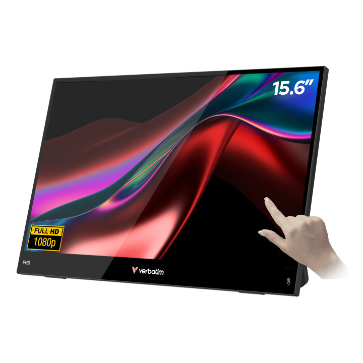 Verbatim Portable 15.6" FHD Touch Monitor LIGHT Monitor portátil Preto 39,6 cm (15.6") LCD 1920 x 1080 pixels