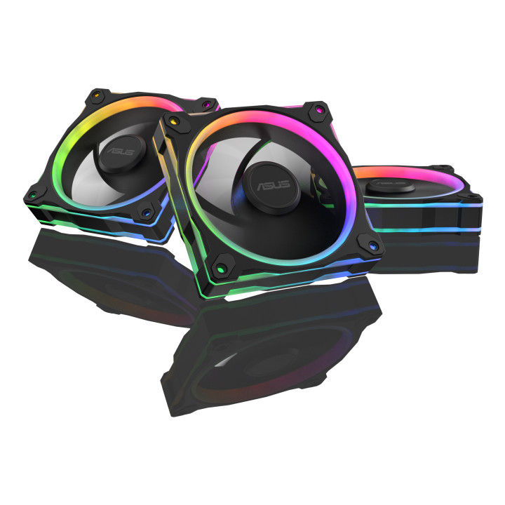 ASUS Prime MR120 Fan ARGB Reverse Black 3in1 Caixa de computador Ventoinha 12 cm Preto 3 unidade(s)