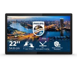 Philips B Line 222B1TFL 00 monitor de ecrã 54,6 cm (21.5") 1920 x 1080 pixels Full HD LED Ecrã táctil Preto