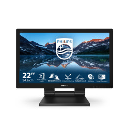 Philips B Line 222B9TA 00 monitor de ecrã 54,6 cm (21.5") 1920 x 1080 pixels Full HD LCD Ecrã táctil Tampo de mesa Preto