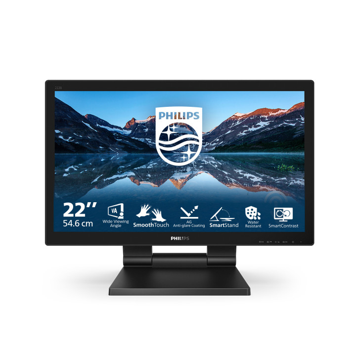 Philips B Line 222B9TA 00 monitor de ecrã 54,6 cm (21.5") 1920 x 1080 pixels Full HD LCD Ecrã táctil Tampo de mesa Preto