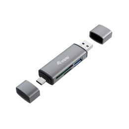 Equip 245460 leitor de cartões USB 3.2 Gen 1 (3.1 Gen 1) Type-A Type-C Cinzento