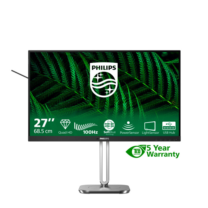 Philips 5000 series 27B2G5500 00 monitor de ecrã 68,6 cm (27") 2560 x 1440 pixels Quad HD LCD Antracite