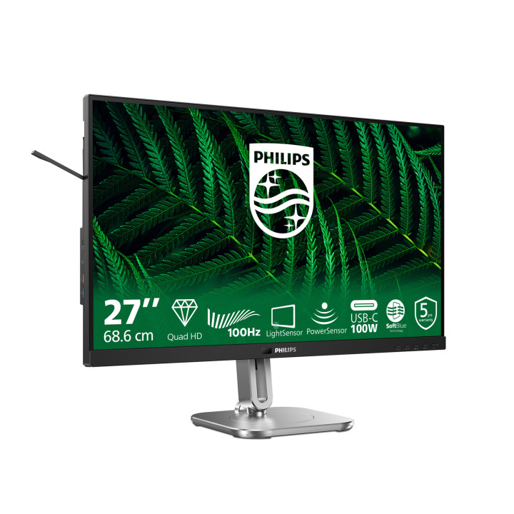 Philips 5000 series 27B2G5601 00 monitor de ecrã 68,6 cm (27") 2560 x 1440 pixels Quad HD LCD Preto