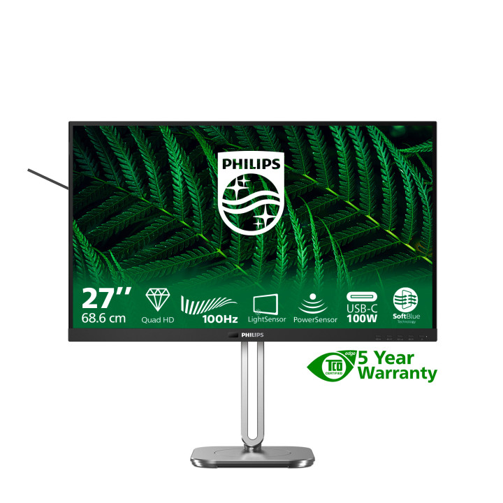Philips 5000 series 27B2G5601 00 monitor de ecrã 68,6 cm (27") 2560 x 1440 pixels Quad HD LCD Preto