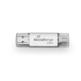 MediaRange MR940-1 unidade de memória USB 512 GB USB Type-A   USB Type-C 3.2 Gen 1 (3.1 Gen 1) Prateado