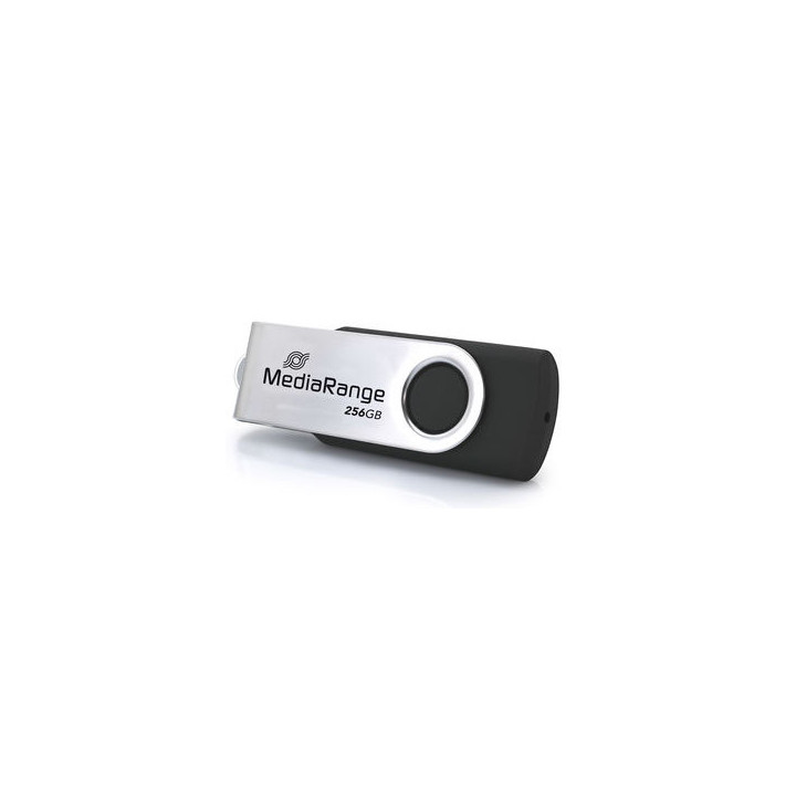 MediaRange MR1955 unidade de memória USB 256 GB USB Type-C 3.2 Gen 1 (3.1 Gen 1) Preto, Prateado