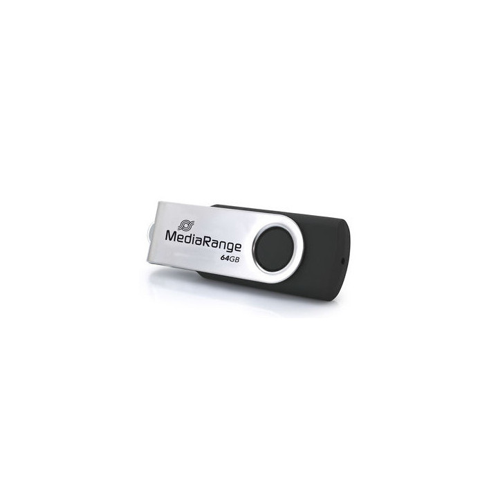 MediaRange MR1953 unidade de memória USB 64 GB USB Type-C 3.2 Gen 1 (3.1 Gen 1) Preto, Prateado