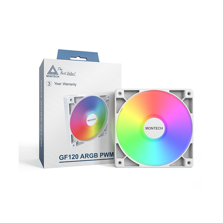 Montech GF120 PWM Caixa de computador Módulo de ventoinha 12 cm Branco 1 unidade(s)