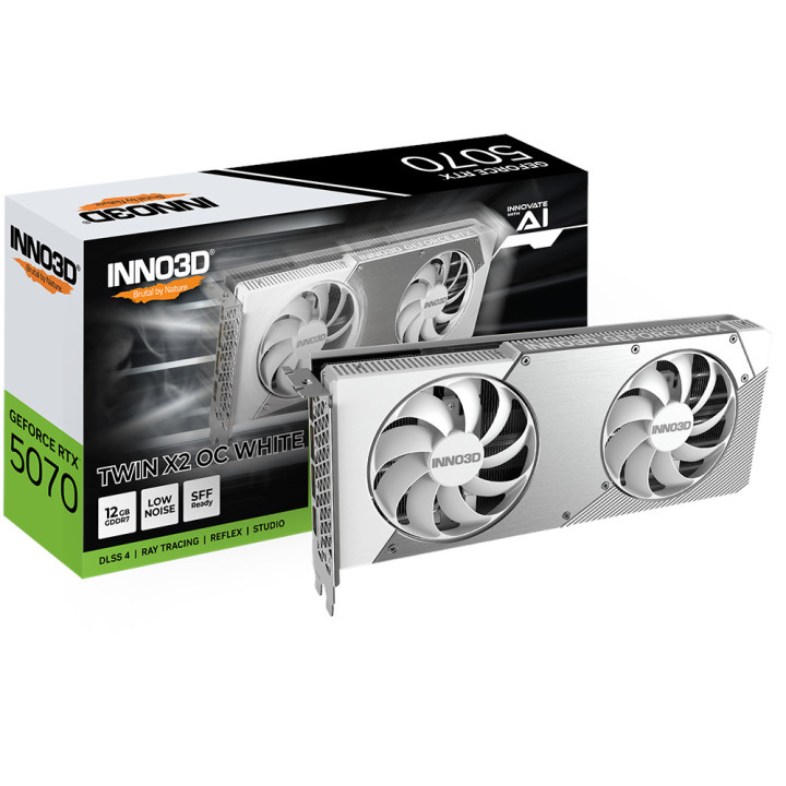 Placa Gráfica Inno3D GeForce RTX 5070 TWIN X2 OC WHITE NVIDIA 12 GB