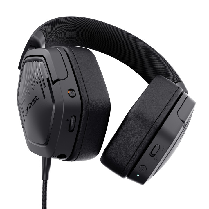 Trust GXT 493 Carus Auscultadores Com fios e sem fios Fita de cabeça, Capacete Jogos USB Type-C   USB Type-A Bluetooth Preto