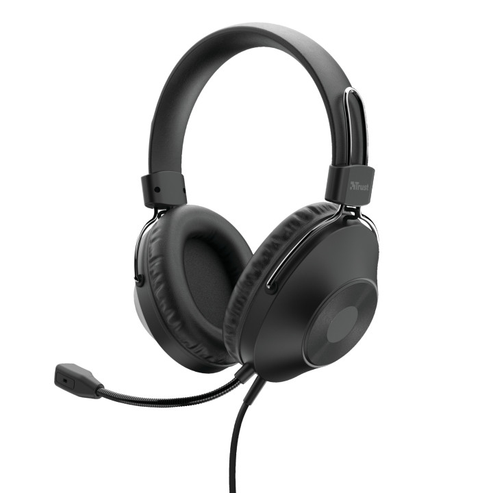 Trust HS-250 Auscultadores Com fios Fita de cabeça Chamadas Música Preto