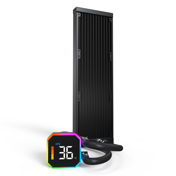Montech HyperFlow Digital 360 Processador Refrigerador líquido all-in-one 12 cm Preto 1 unidade(s)