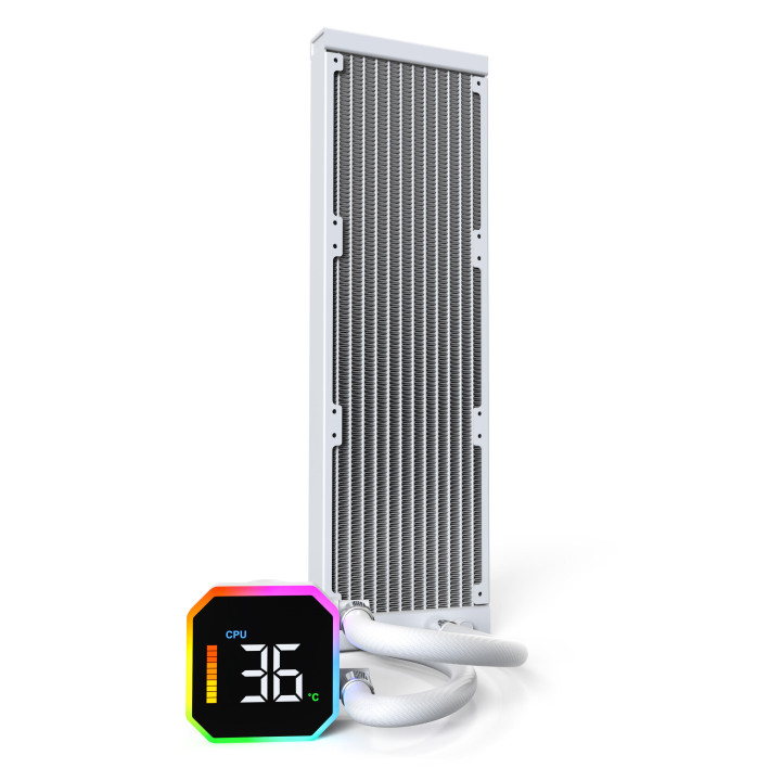 Montech HyperFlow Digital 360 Processador Refrigerador líquido all-in-one 12 cm Branco 1 unidade(s)