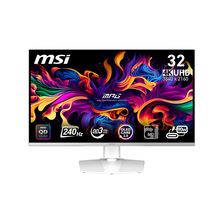 MSI MPG 321URXW QD-OLED monitor de ecrã 80 cm (31.5") 3840 x 2160 pixels 4K Ultra HD Branco