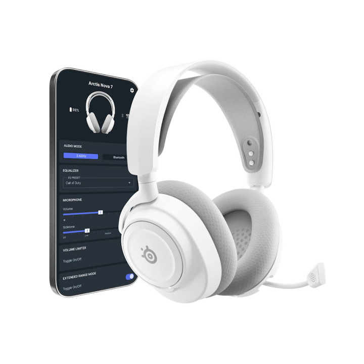 Steelseries Arctis Nova 7 Wireless Gen 2 Auscultadores Sem fios Fita de cabeça Jogos Bluetooth Branco