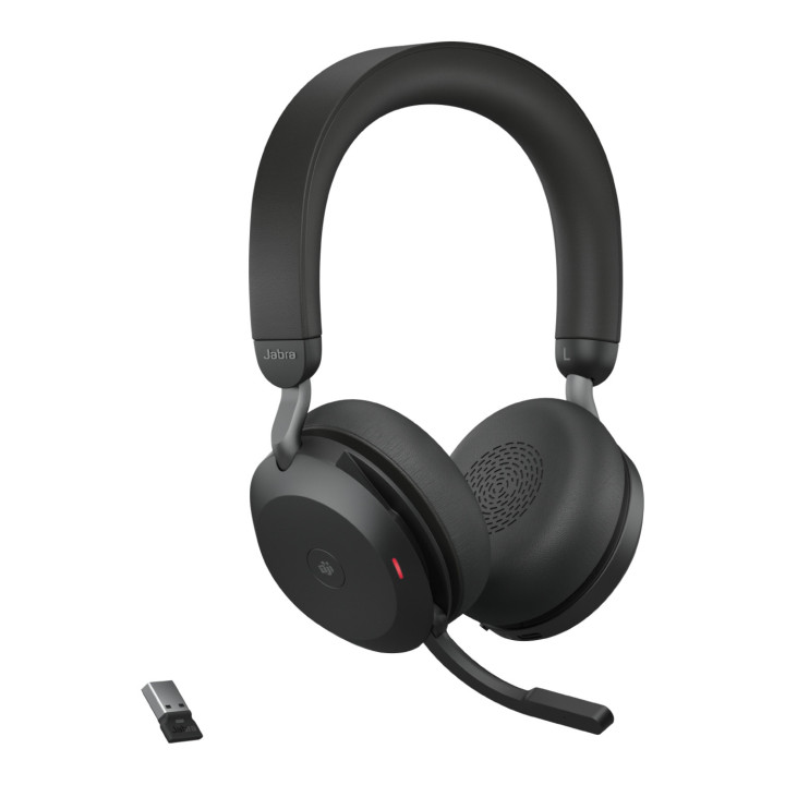 Jabra Evolve2 75 Auscultadores Sem fios Fita de cabeça Escritório Call center Bluetooth Suporte de carregamento Preto