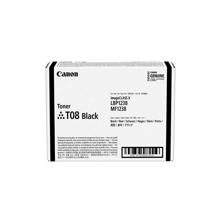 Canon T08 BLACK toner 1 unidade(s) Original Preto