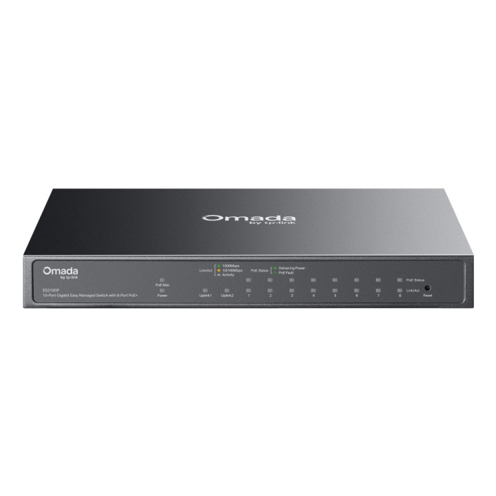 TP-Link Omada ES210GP switch de rede Gerido L2 Gigabit Ethernet (10 100 1000) Power over Ethernet (PoE) DIN rail Preto