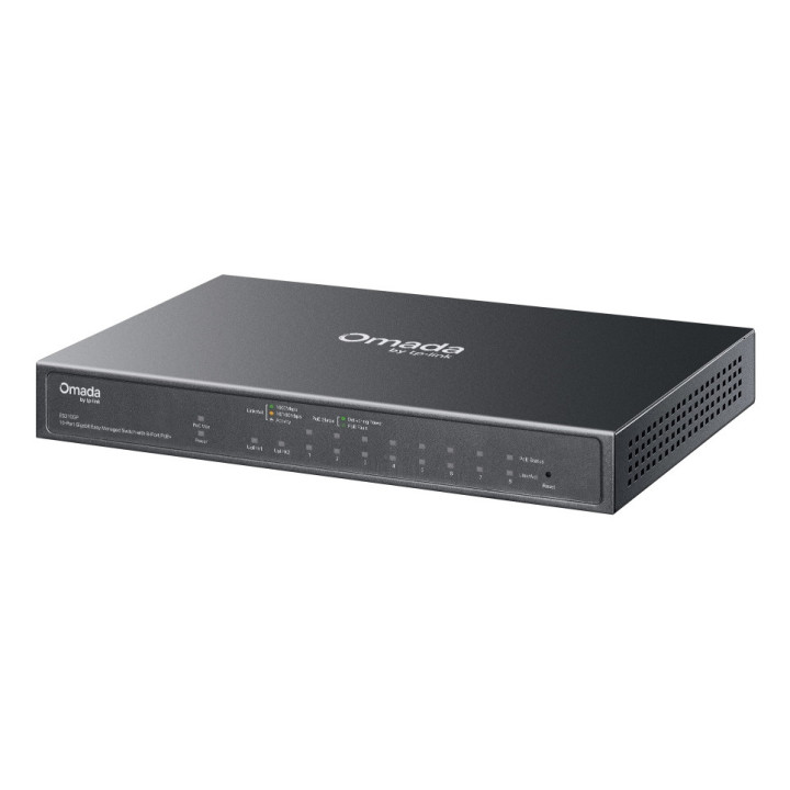 TP-Link Omada ES210GP switch de rede Gerido L2 Gigabit Ethernet (10 100 1000) Power over Ethernet (PoE) DIN rail Preto
