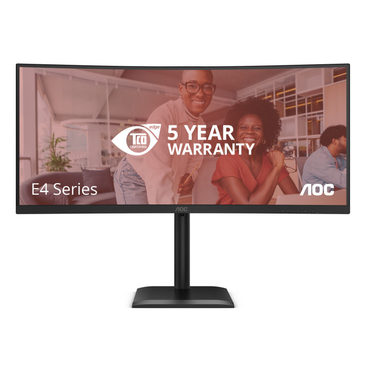 AOC E4 CU34E4CV monitor de ecrã 86,4 cm (34") 3440 x 1440 pixels UltraWide Quad HD LCD Preto