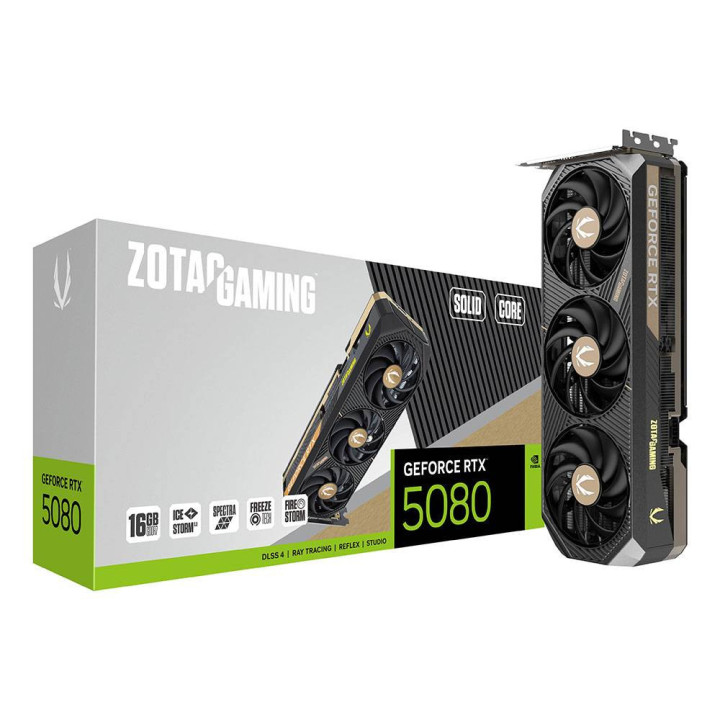 Placa Gráfica ZOTAC GAMING GeForce RTX 5080 SOLID CORE NVIDIA 16 GB GDDR7