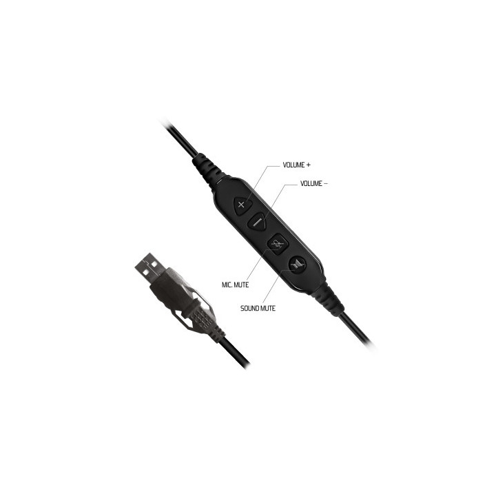 Spirit of Gamer ELITE-H10 Auscultadores Com fios Fita de cabeça Jogos USB Type-A Preto
