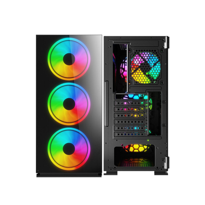Savio PC Case Prime X1 ARGB Glass Black Midi Tower Preto