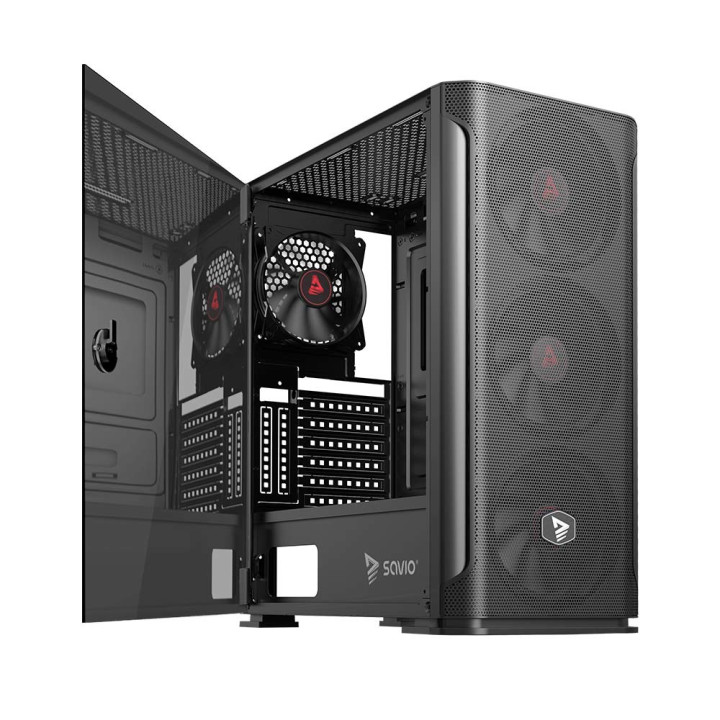 Savio SHADOW X2 caixa para computador Midi Tower Preto