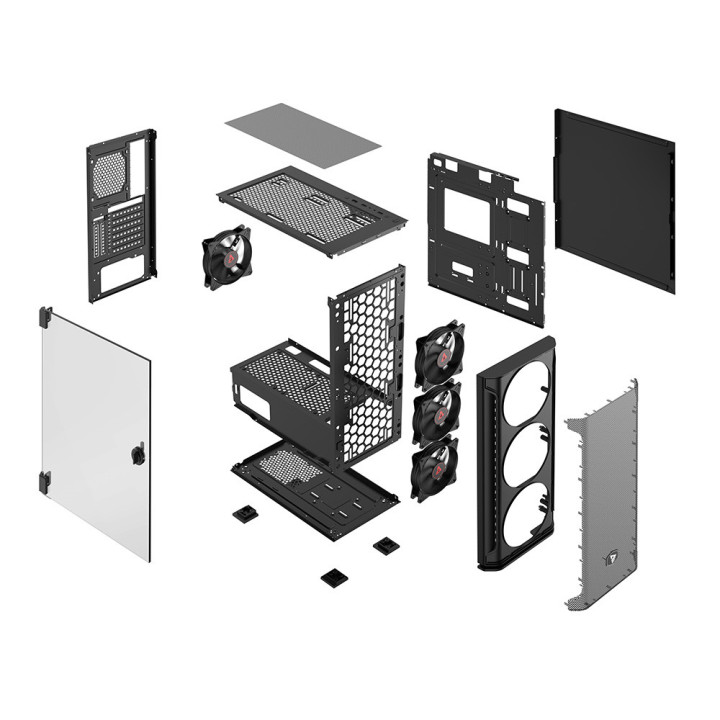 Savio SHADOW X2 caixa para computador Midi Tower Preto