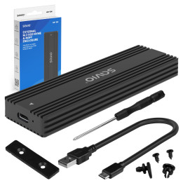 Savio AK-84 Caixa para Discos Rígidos Compartimento SSD Preto M.2