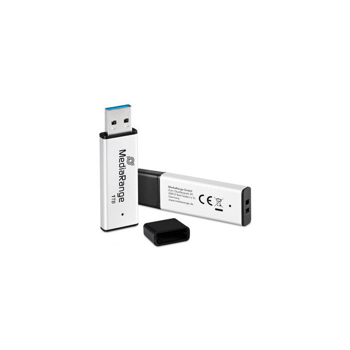 MediaRange MR1905-1 unidade de memória USB 1 TB USB Type-A 3.2 Gen 1 (3.1 Gen 1) Preto, Prateado