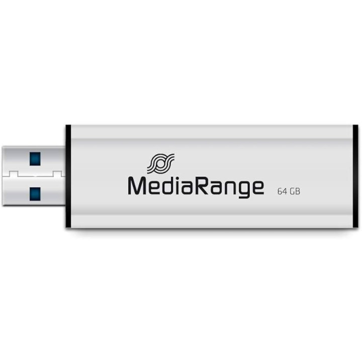 Pendrive MediaRange MR917 64 GB USB 3.2 Gen 1 Tipo-A Preto, Prateado