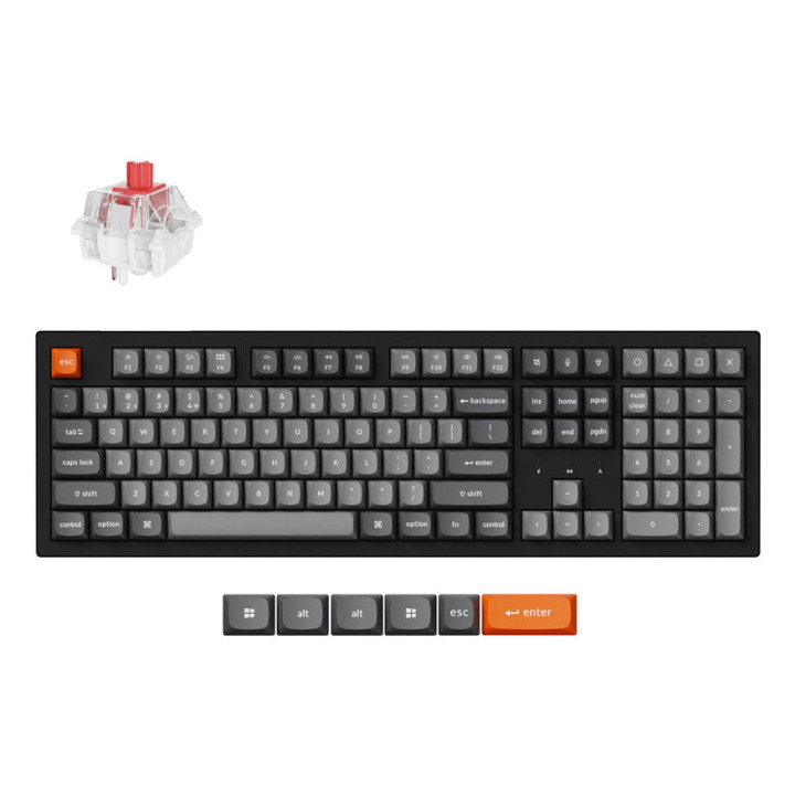 Keychron K10M-H1-PT teclado Casa RF Wireless + Bluetooth Preto