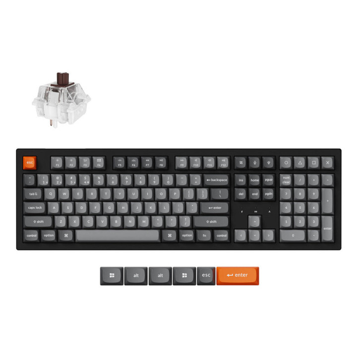 Keychron K10M-H1-PT teclado Casa RF Wireless + Bluetooth Preto