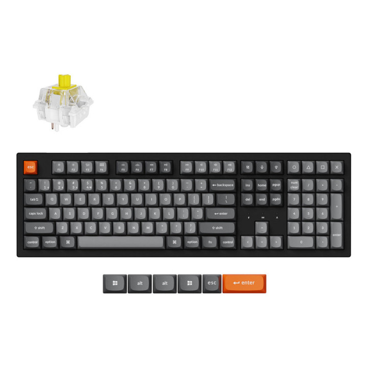 Keychron K10M-H1-PT teclado Casa RF Wireless + Bluetooth Preto