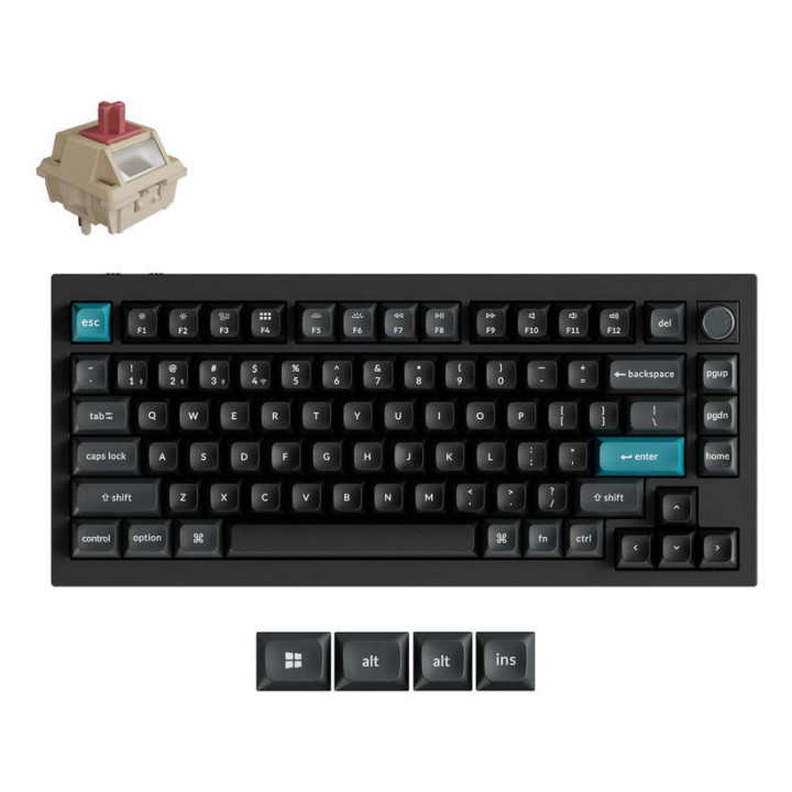 Keychron Q1U-M1-PT teclado Casa RF Wireless + Bluetooth Preto