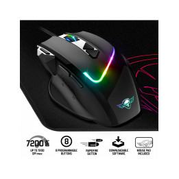 Rato Gaming Spirit of Gamer PRO-M3 RGB 7200 DPI | Mão Direita | USB Type-A