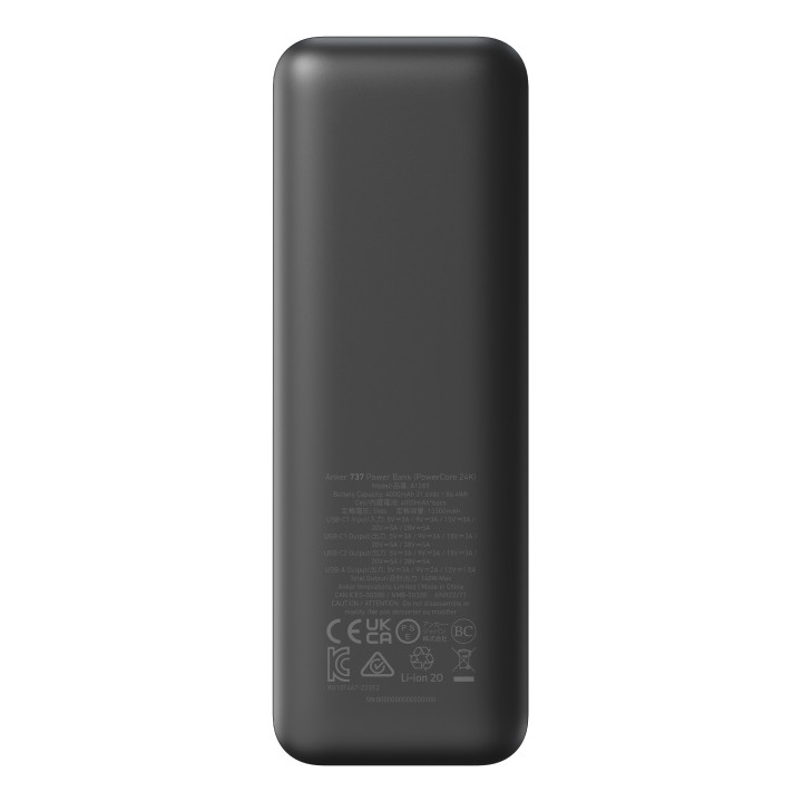 Anker 737 24000 mAh Preto, Prateado