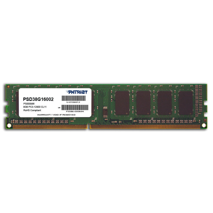 Patriot Memory Signature Line PSD38G16002 módulo de memória 8 GB 1 x 8 GB DDR3 240-pin DIMM