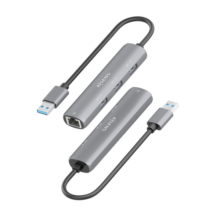 AISENS ASUC-4P034-GR base & duplicador de portas Com fios USB 3.2 Gen 1 (3.1 Gen 1) Type-A Cinzento