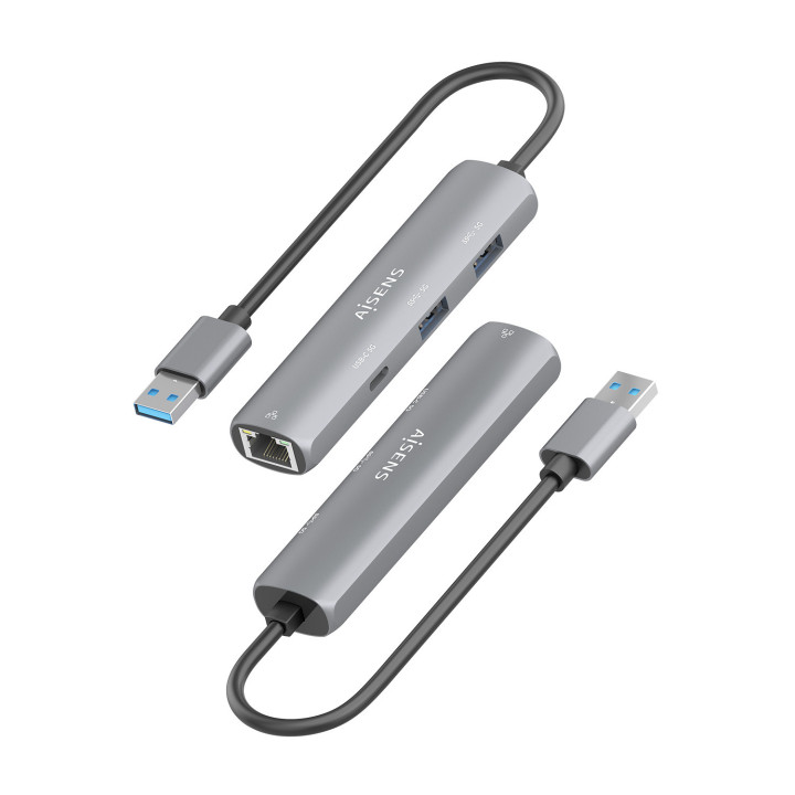 AISENS ASUC-4P035-GR base & duplicador de portas Com fios USB 3.2 Gen 1 (3.1 Gen 1) Type-A Cinzento