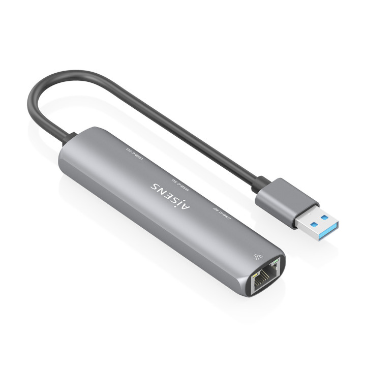 AISENS ASUC-4P037-GR base & duplicador de portas Com fios USB 3.2 Gen 1 (3.1 Gen 1) Type-A Cinzento