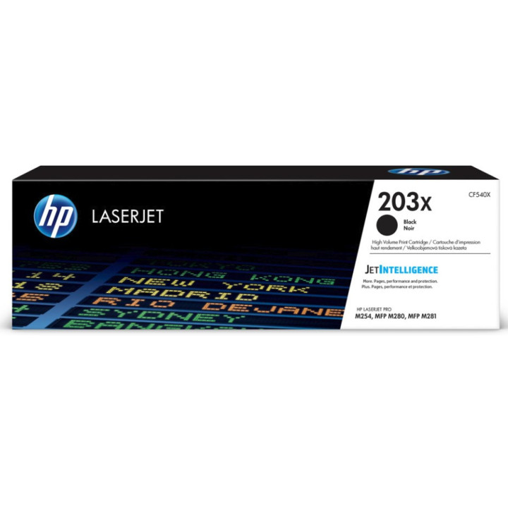 Toner LaserJet HP Original 203X Preto de Elevado Rendimento (CF540X)