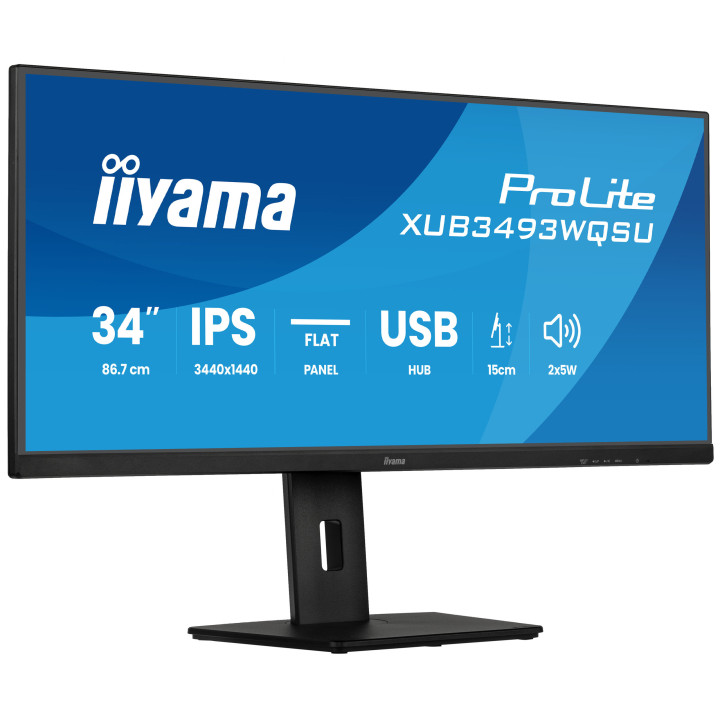 iiyama ProLite XUB3493WQSU-B6 monitor de ecrã 86,4 cm (34") 3440 x 1440 pixels UltraWide Quad HD LED Preto