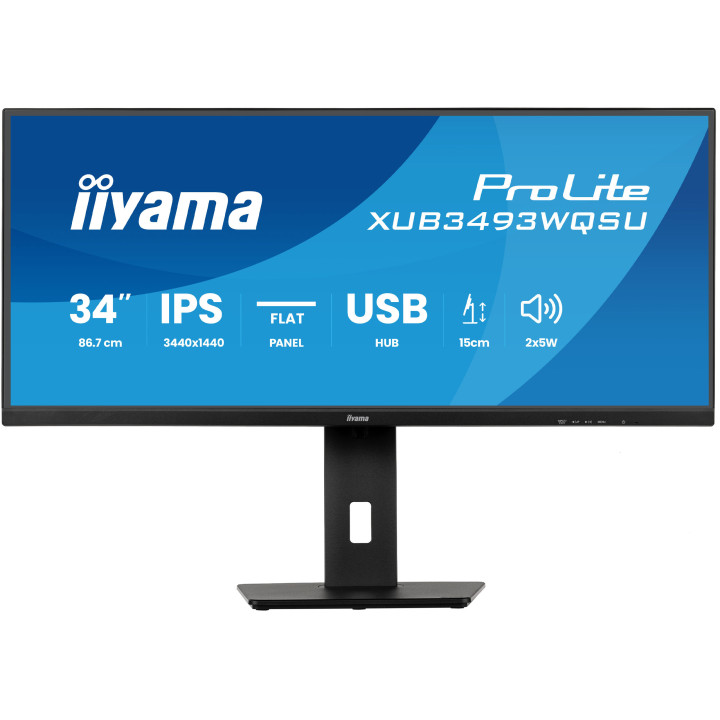 iiyama ProLite XUB3493WQSU-B6 monitor de ecrã 86,4 cm (34") 3440 x 1440 pixels UltraWide Quad HD LED Preto